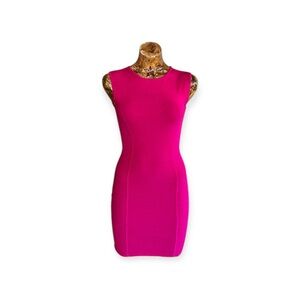 Ted Baker London fuchsia pink mini Dress bodycon fitted Sz 1 XS party cocktail